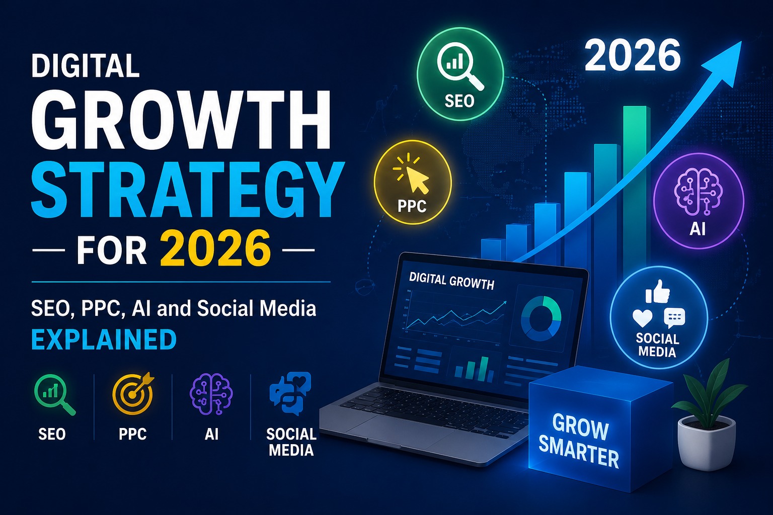 Digital Growth Strategy for 2026: SEO, PPC, AI and Social Media Explained