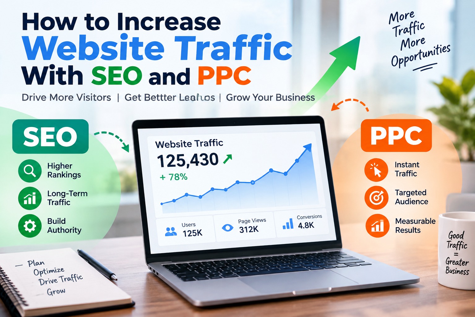 How to Increase Website Traffic With SEO and PPC